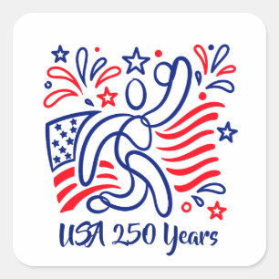 firar Amerikas 250-årsjubileum Fyrkantigt Klistermärke