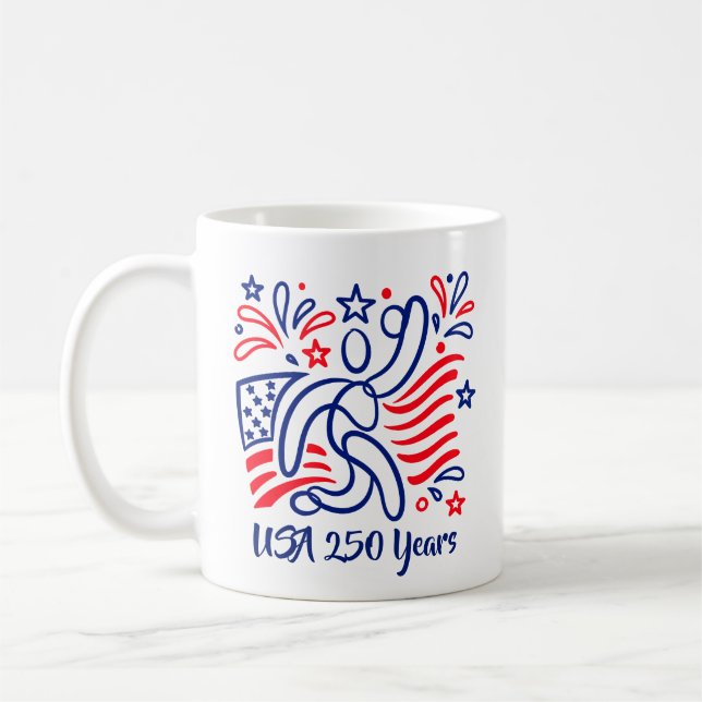 firar Amerikas 250-årsjubileum Kaffemugg (Vänster)