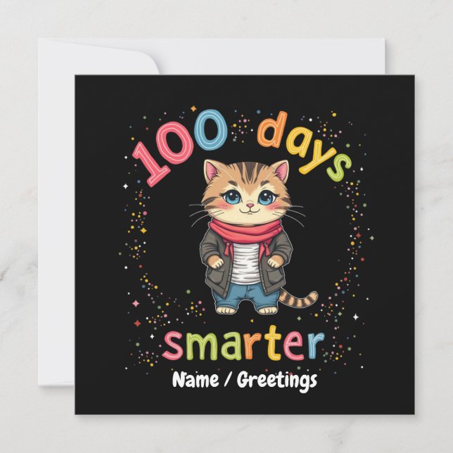Firar Anpassadet "100 dagar smartare" Inbjudningar (Framsida)