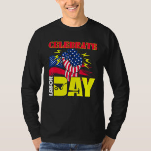 Firar arbetsdag amerikansk Flagga arbetstagare T Shirt
