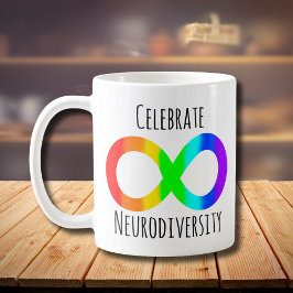 Firar Autism för neurodiversitet Acceptance Rainbo Kaffemugg