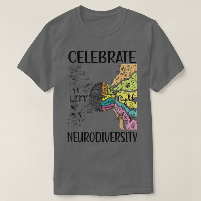Firar Autism för neurodiversitet Neurodivergent AD T Shirt (Design framsida)