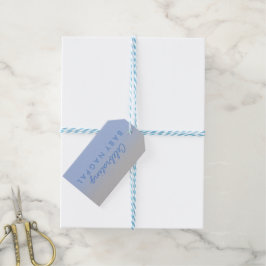 Firar Baby blue Silver Ombre Shower Gift Märkre Presentetikett