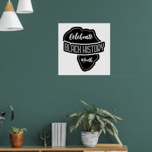 Firar BLACK-historik Månad på vitt Poster