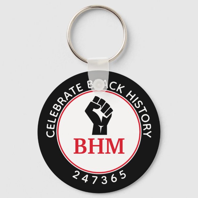 Firar Black History 247365 Fist MONOGRAM Nyckelring (Framsida)