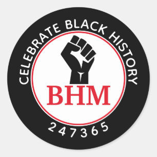 Firar Black History 247365 MONOGRAM Black Runt Klistermärke