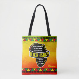 Firar Black History med Afrika Karta på Grunge Tygkasse
