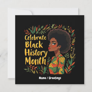 Firar Black History Month Honor Afro American Inbjudningar