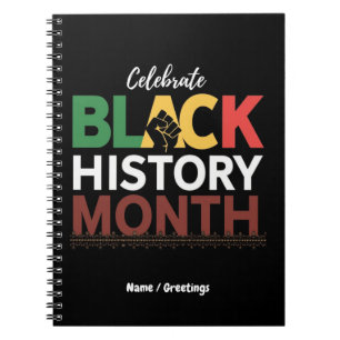 Firar Black History Month Honoring African Anteckningsbok