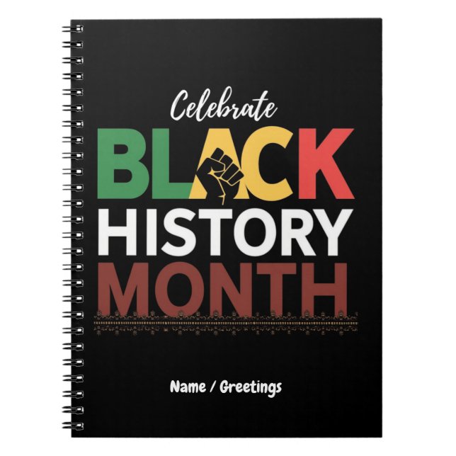 Firar Black History Month Honoring African Anteckningsbok (Framsidan)