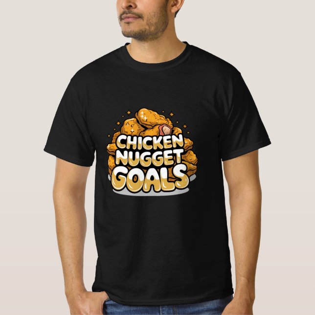 Firar Chicknuggets med Roligt T Shirt (Framsida)