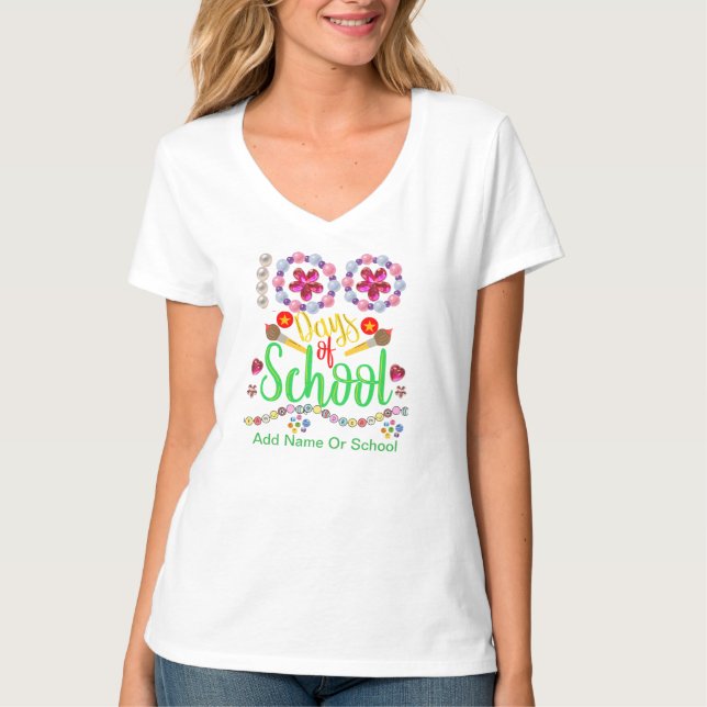 Firar Cute 100 dagar i skolan T Shirt (Framsida)