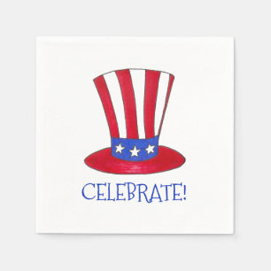 Firar den 4:e patriotiska farbror Sam USA Pappersservett