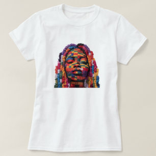 Firar den färgrika konsten att Quilting t-shirt. T Shirt