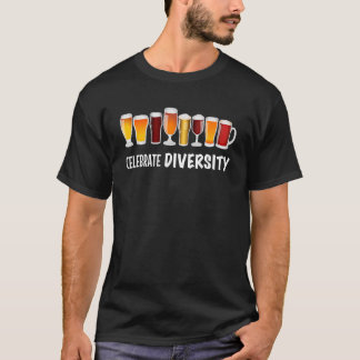Firar Diversity Beer-kläder åt honom och henne T Shirt