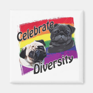 Firar Diversity Black and Fawn Pug Magnet