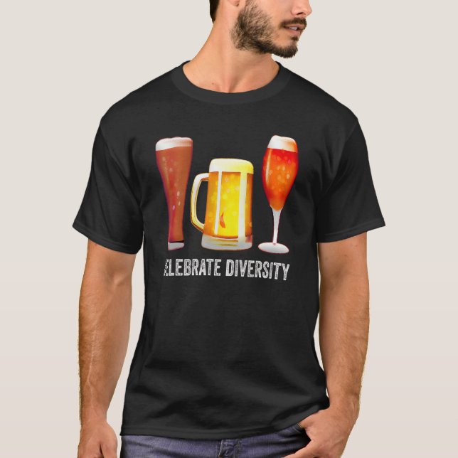 Firar Diversity Craft Beer Drinking Brewer T Shirt (Framsida)