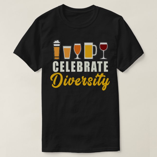 Firar Diversity Craft Beer Microbrew Skutt Funn T Shirt (Design framsida)