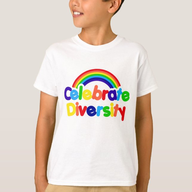 Firar Diversity Gay pride Rainbow Tee Shirt (Framsida)