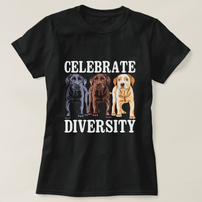 Firar Diversity Labrador Retriever Hund älskare T Shirt (Design framsida)