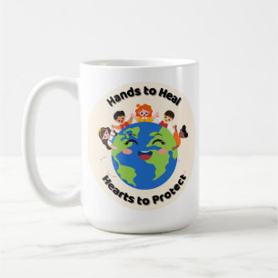 Firar Earth Day Mugg med barn och leende Globe