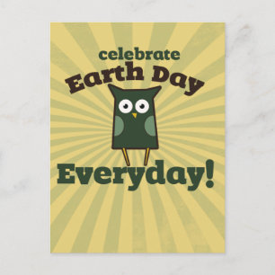 Firar Earth Day Varje dag i Uggla Vykort