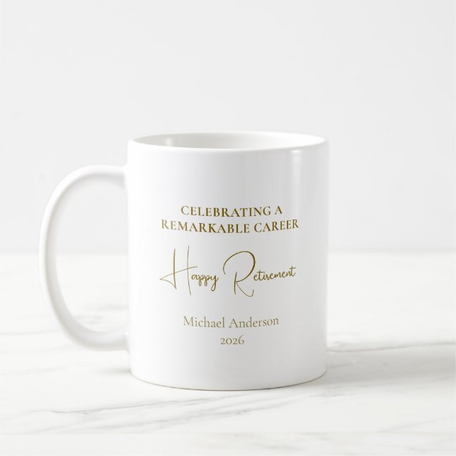Firar en anmärkningsvärd karriär - pensionsgåva kaffemugg (Vänster)