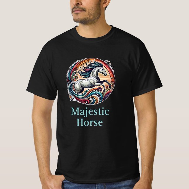 Firar Equestrian Life med skadlig teckning T Shirt (Framsida)