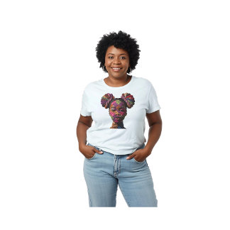 Firar Färgrika Svarta Kvinnors Falska Quiltade T Shirt
