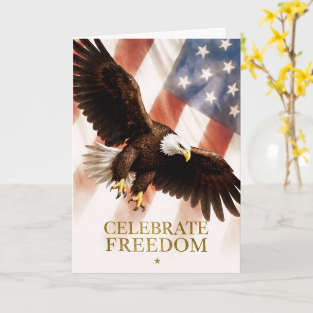 Firar Freedom Eagle Kort (Gul blomma)