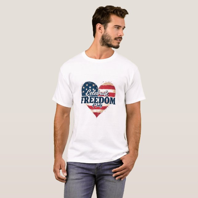Firar Freedom Retro Heart Shirt T (Hel framsida)