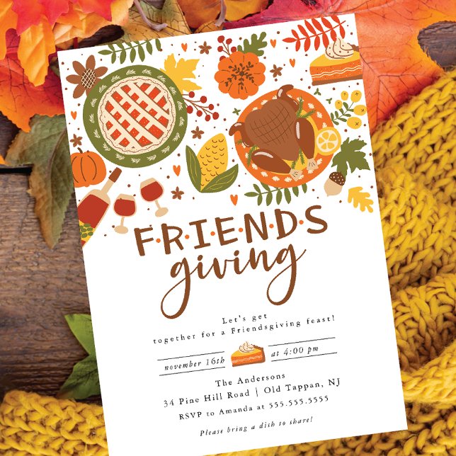 Firar Friendsgiving-middag Inbjudningar (Skapare uppladdad)