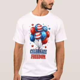 Firar frihetsbubblor, Röda vita och blå T Shirt