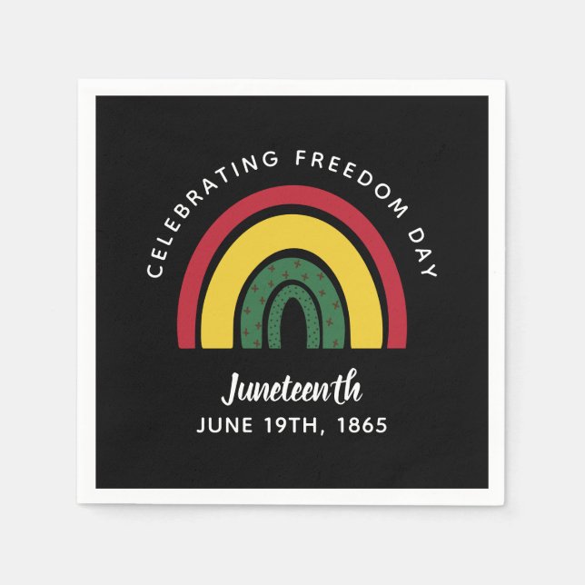 Firar Frihetsdagen Juneteenth 1865 Regnbåge Pappersservett (Framsidan)