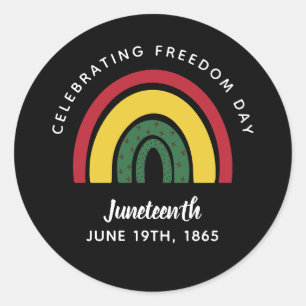 Firar Frihetsdagen Juneteenth 1865 Regnbåge Runt Klistermärke