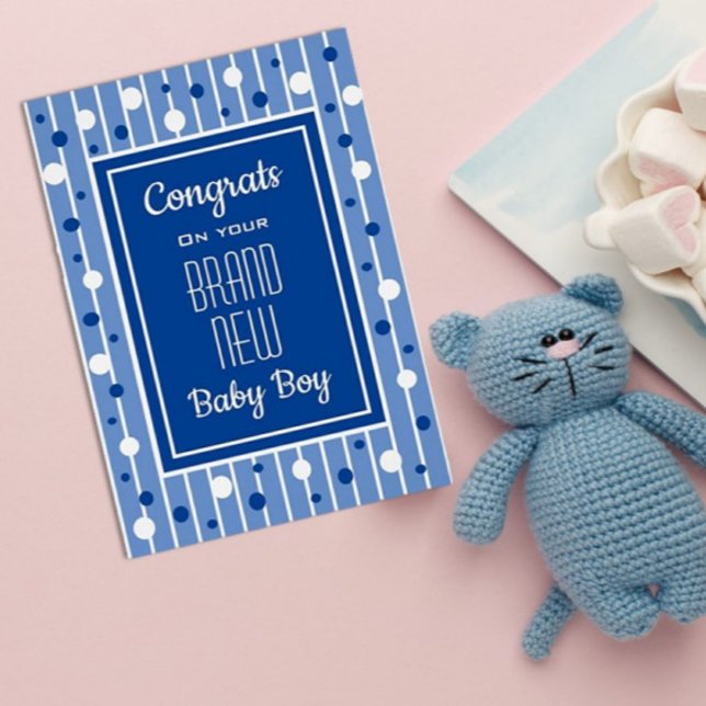 Firar! Gratulerar om Nyfödd bebis Boy Hälsningskort (Skapare uppladdad)