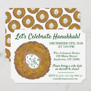 Firar Hanukkah Latkes Judiska Helgdagar Party Inbjudningar