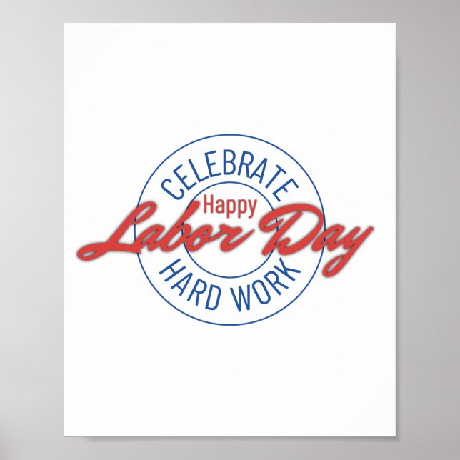 Firar hårt arbete, arbetsdagen i Lycklig Poster (Framsidan)