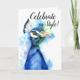 Firar i Stil Elegant Peacock Birthday Kort
