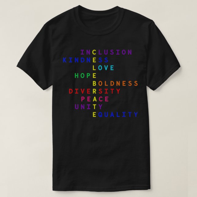 Firar Inclusion Kindness Kärlek Hope Diversity U T Shirt (Design framsida)
