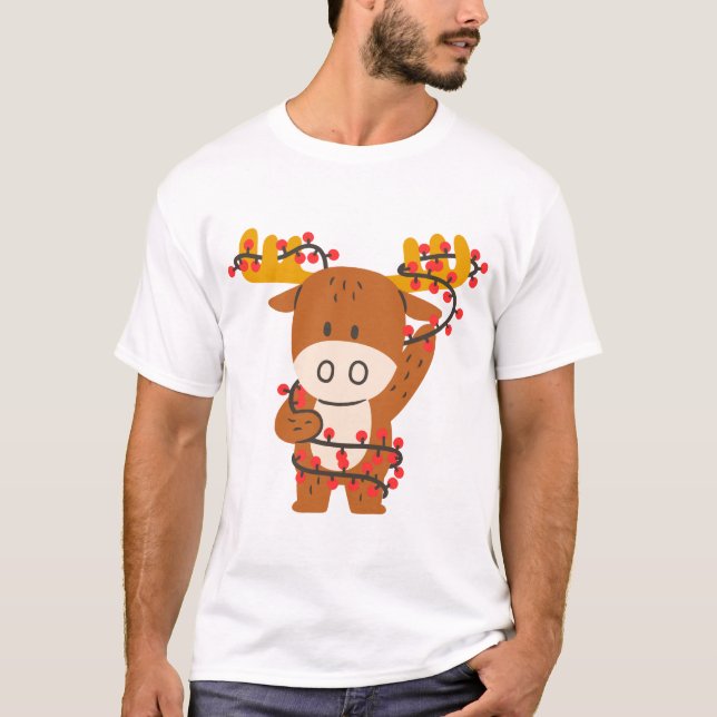 Firar jul med en Cute Reindeer T Shirt (Framsida)