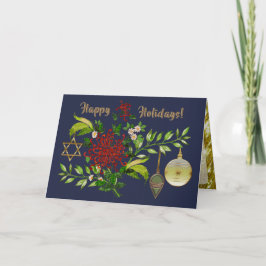 Firar jul- och Hanukkah-Personligen Helgkort