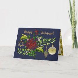 Firar jul- och Hanukkah-Personligen Helgkort