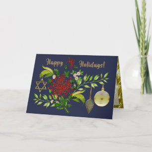Firar jul- och Hanukkah-Personligen Helgkort