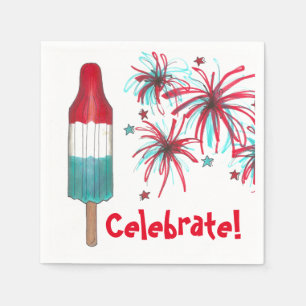 Firar! Julens 4:e Patriotic Rocket Pop Popsicle Pappersservett
