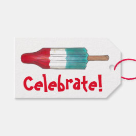 Firar! Julens 4:e Patriotic Rocket Pop Popsicle Presentetikett