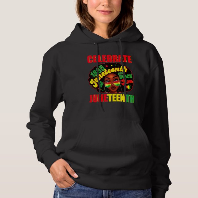 Firar Juneteeth 1865 Pride Black History Afro T Shirt (Framsida)