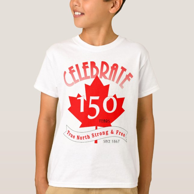 Firar Kanada 150 år Tee (Framsida)