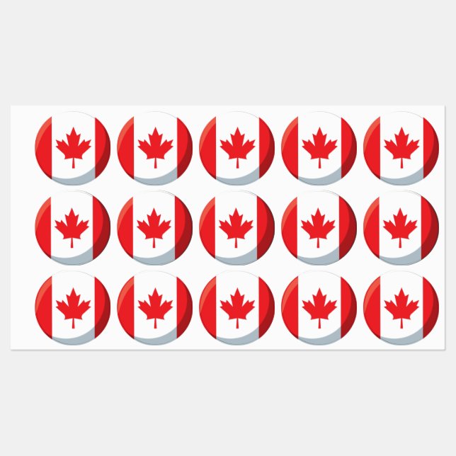 Firar Kanadas Flagga Day med stunkande Stickers (Ark)