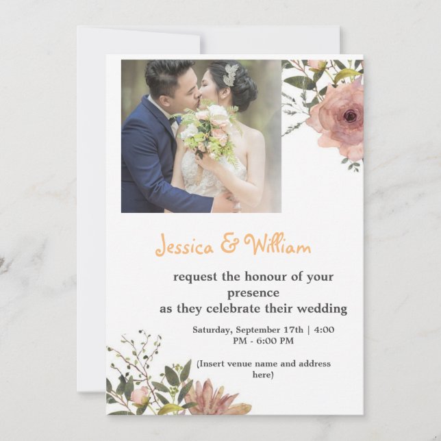 Firar Kärlek! Jessica & William | 17 september Inbjudningar (Framsida)